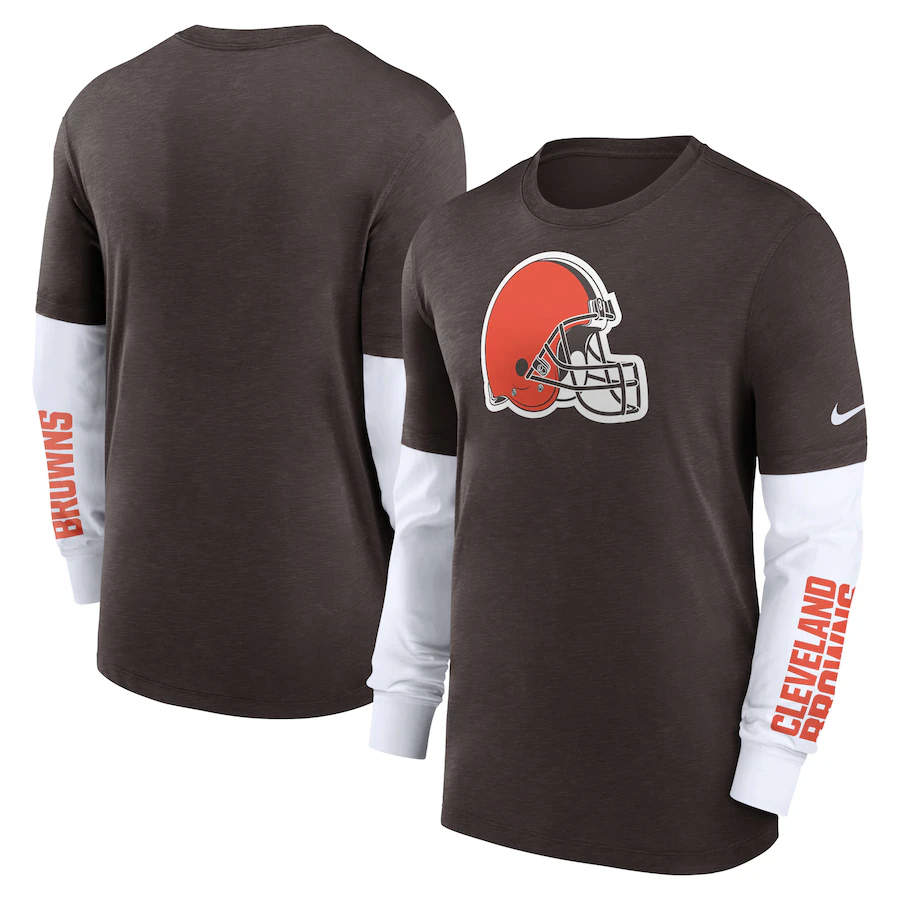 2023 Men NFL Cleveland Browns Nike Long Tshirt->nfl t-shirts->Sports Accessory